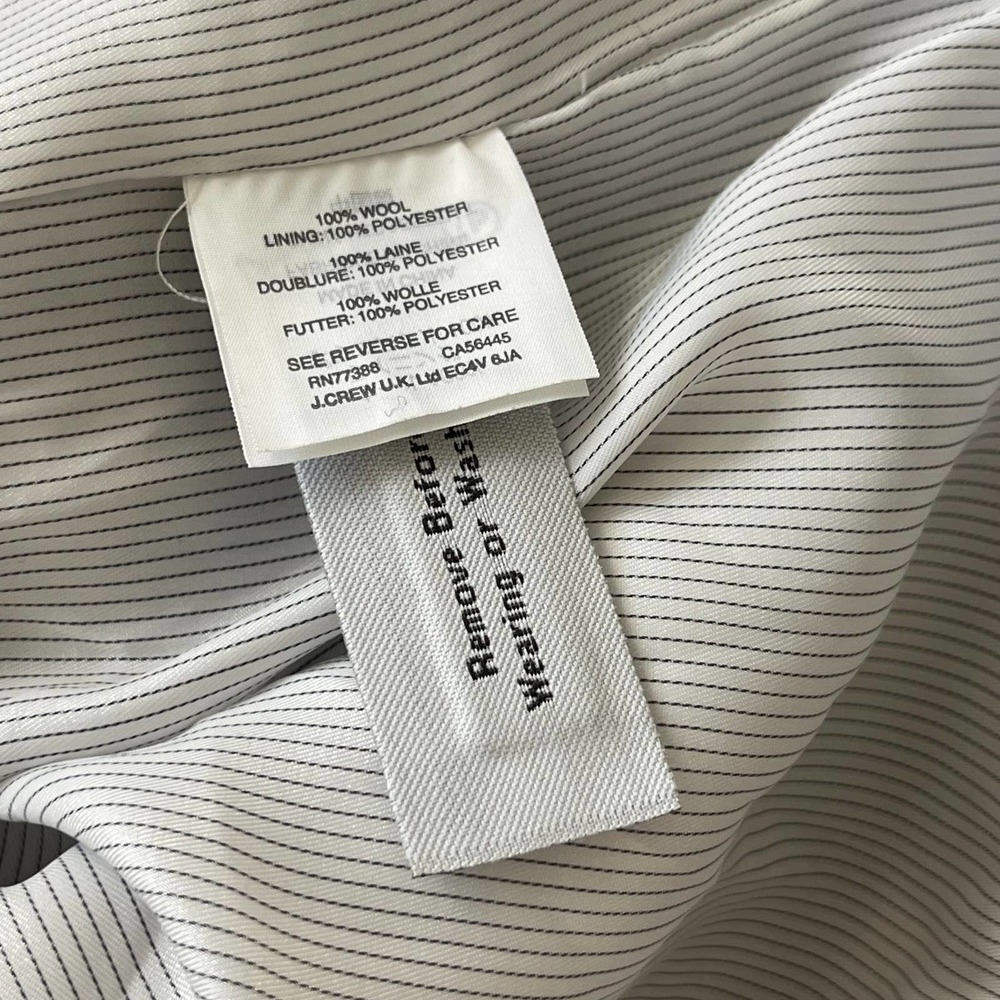 J. CREW | COAT MIDI PLAID BLACK CREAM WOOL SIZE 0 - Picture 11 of 11